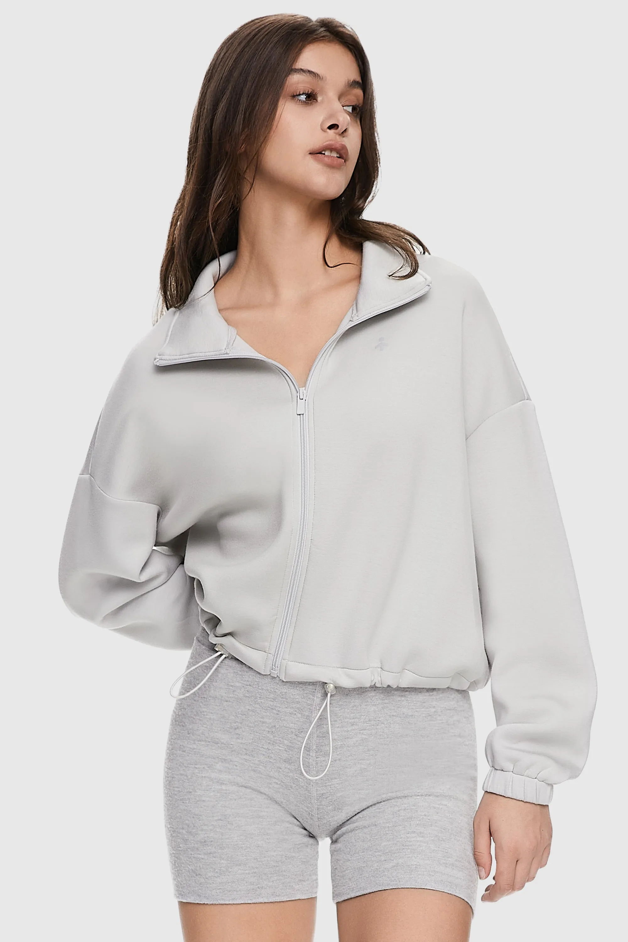 Full Zip Cropped Sweatshirt