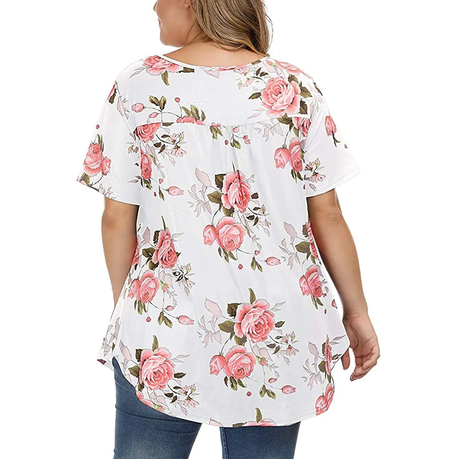 Funki Buys | Shirts | Women's Plus Floral Print, Loose Fit Tops