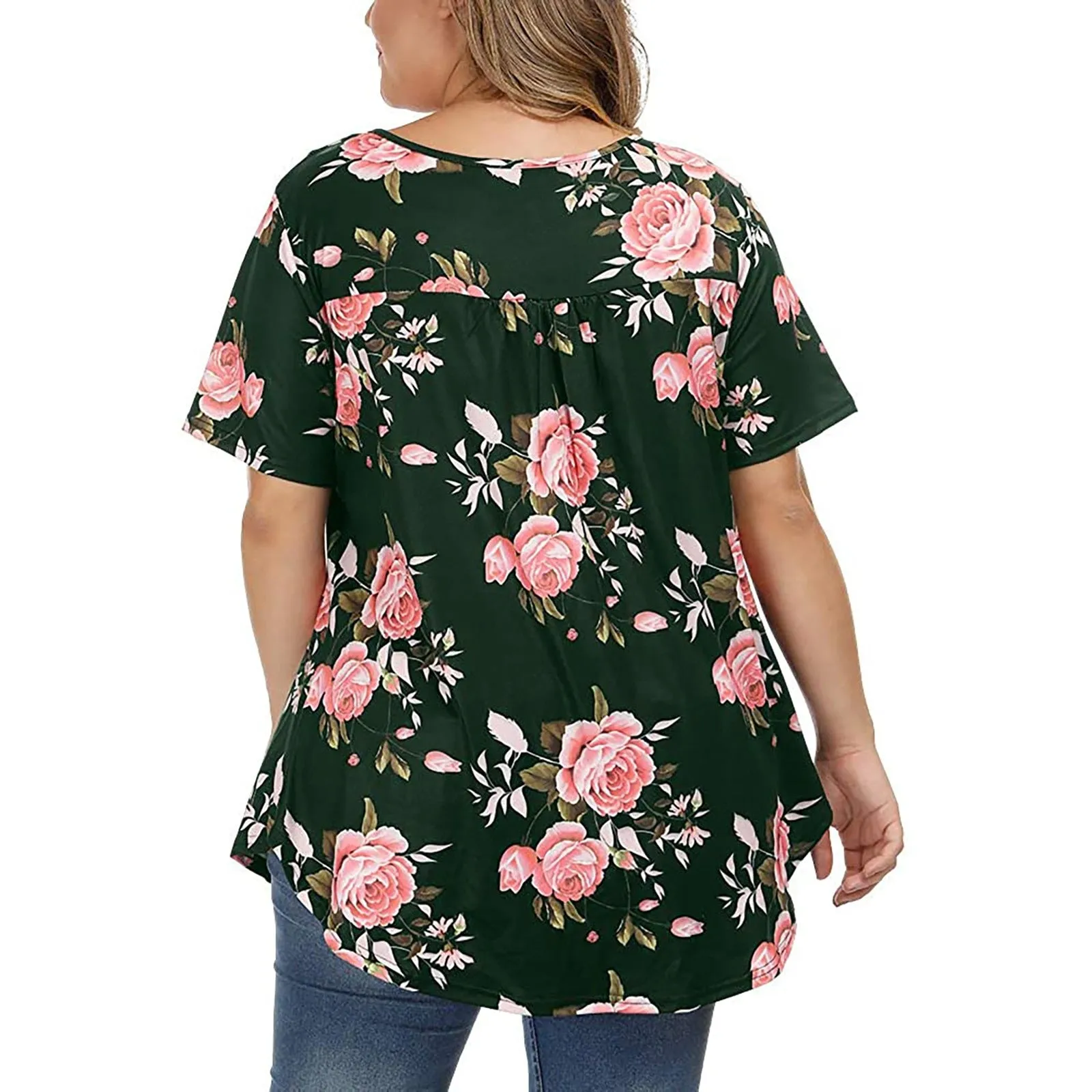 Funki Buys | Shirts | Women's Plus Floral Print, Loose Fit Tops