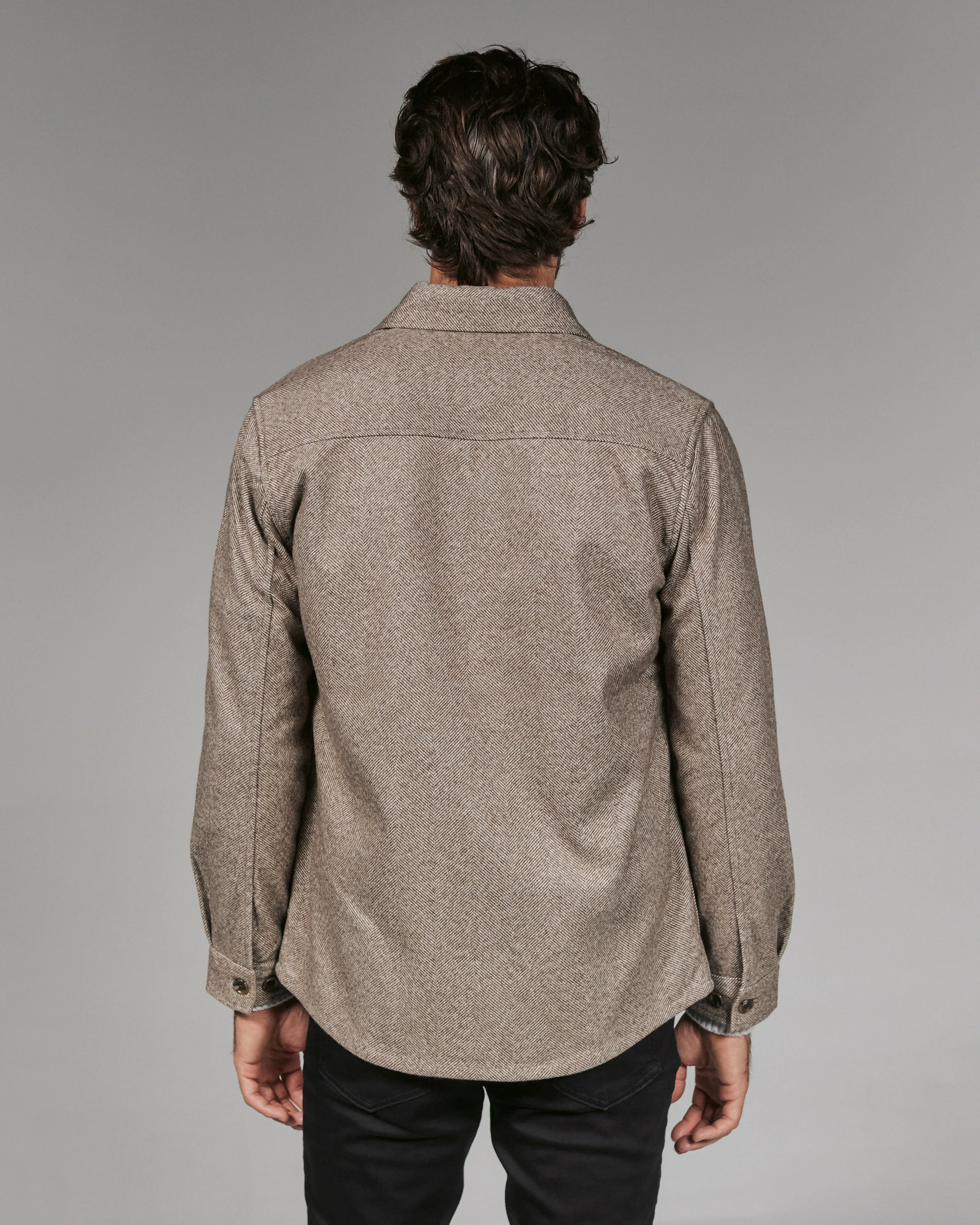 Generation Herringbone Shacket in Umber