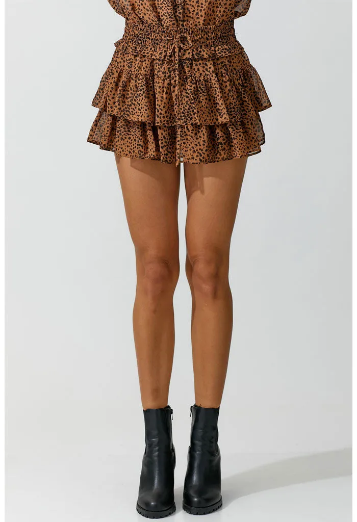 Georgette Cheetah Mini Skort