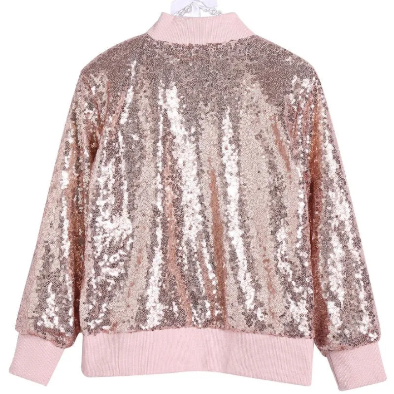 Girls Sequins Jacket - Gold Sequins