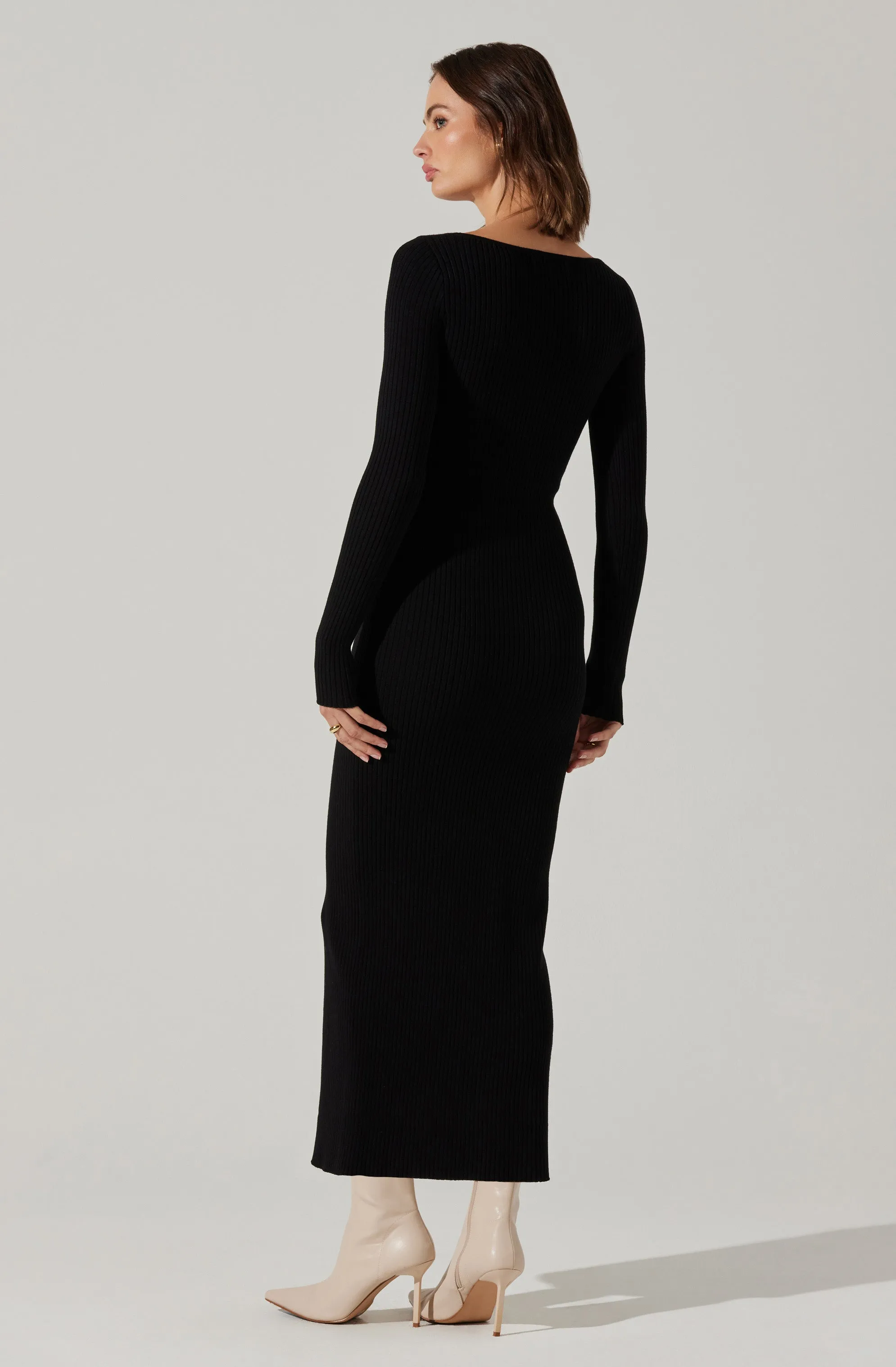 Glenda V-neck Maxi Sweater Dress