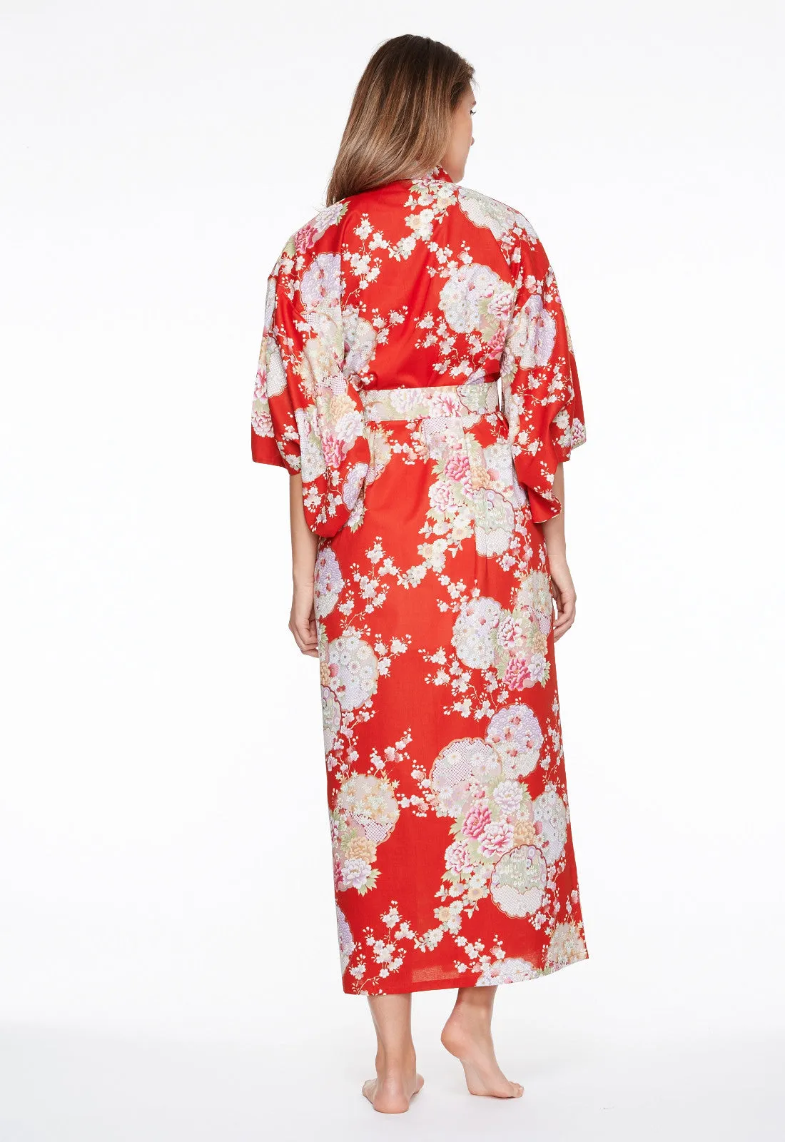 Graceful Circles Cotton Long Kimono