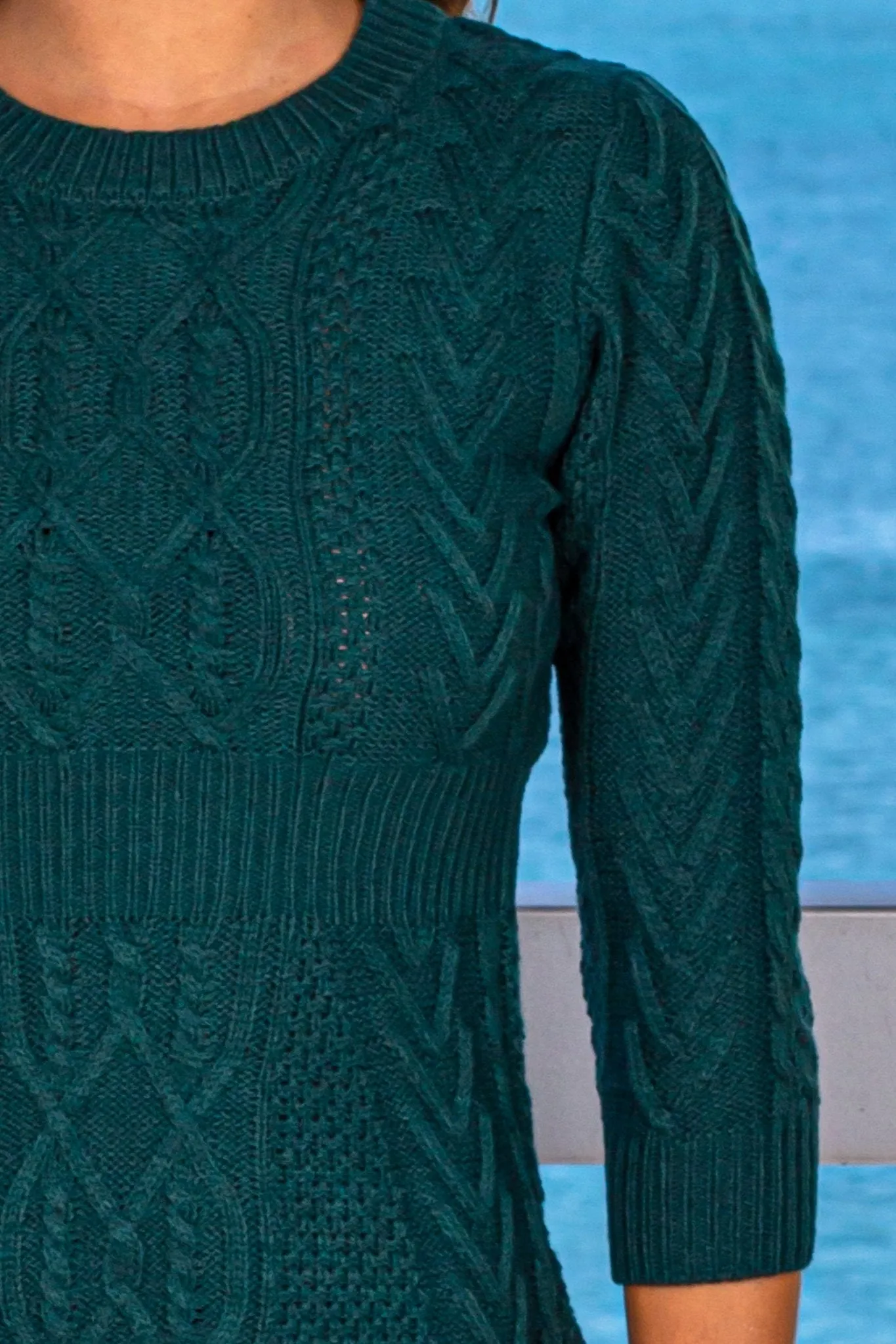 Green Knit Sweater Dress