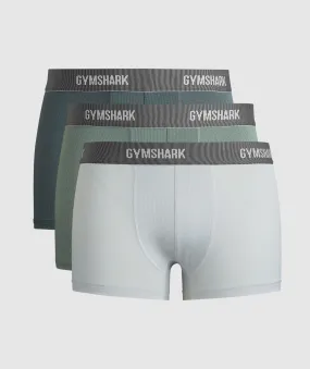 Gymshark Sports Tech Boxer 3PK - Light Grey/Slate Teal/Unit Green