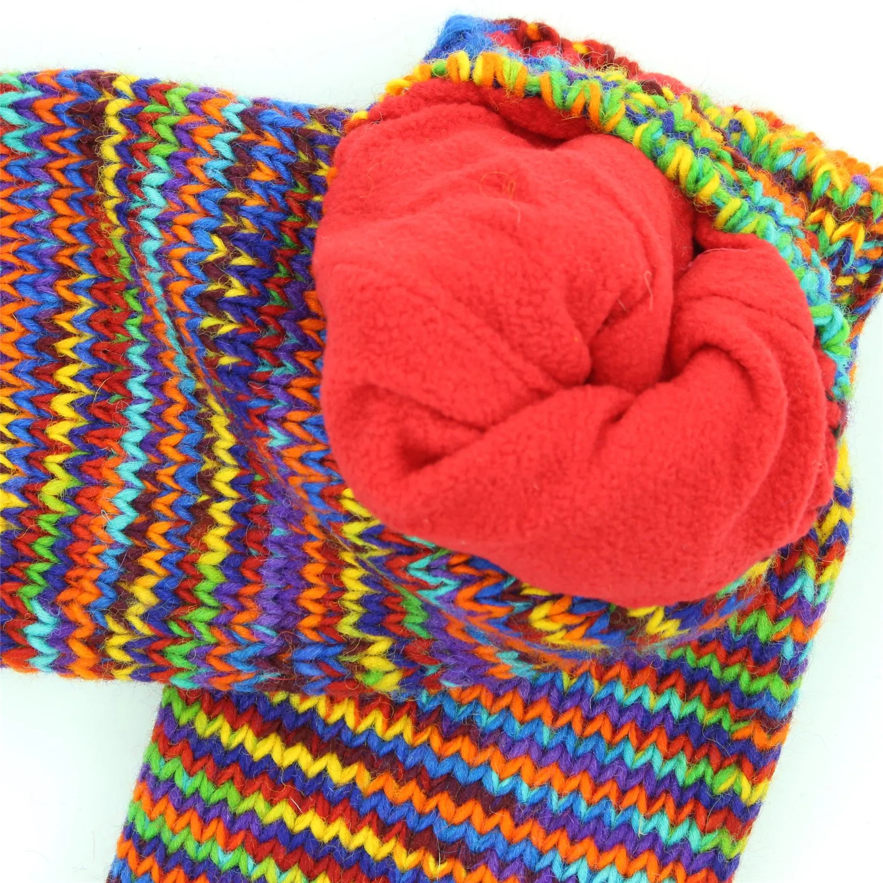 Hand Knitted Wool Leg Warmers - SD Rainbow