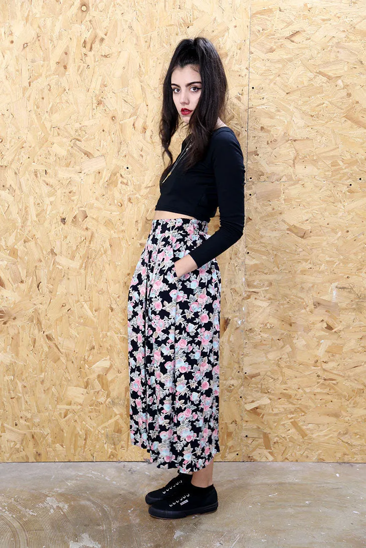 High Waisted Floral Pint Culottes