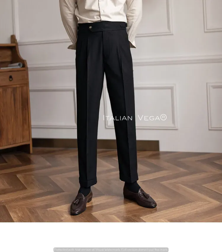 Italian Black Signature Formal Gurkha Pants by ITALIAN VEGA®