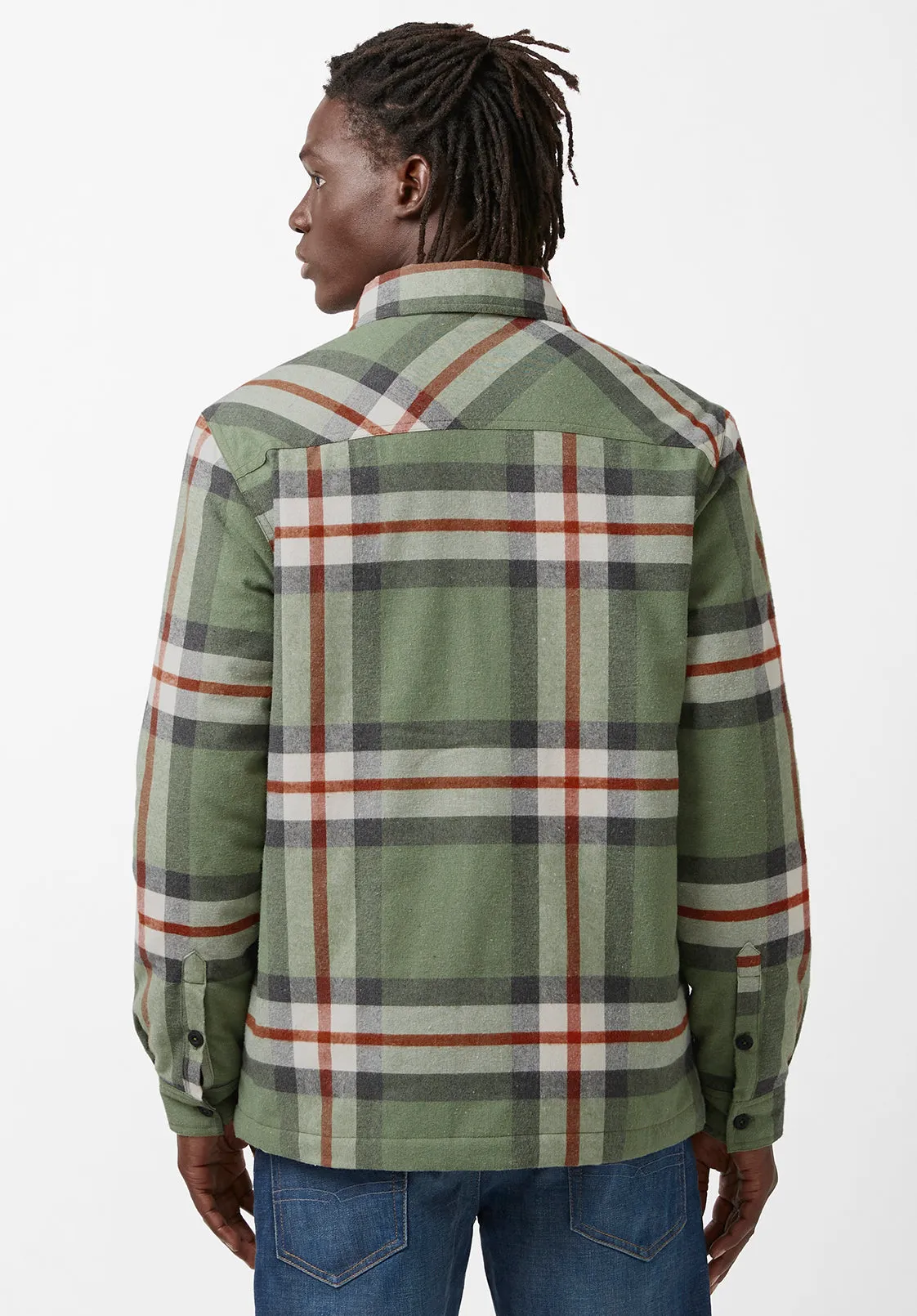 Jomon Men’s Shacket in Green Plaid - BM24103