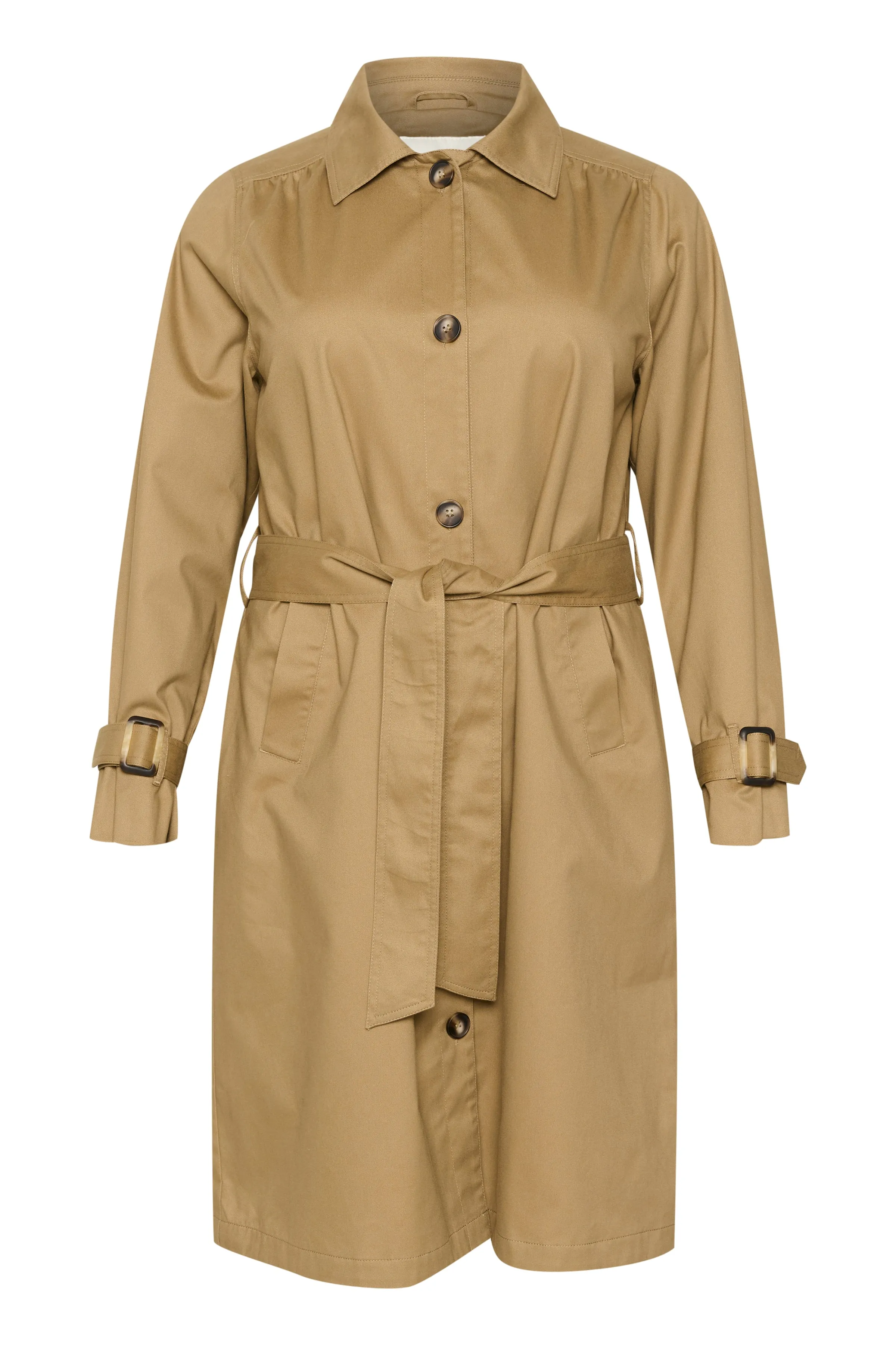 Kaffe Curve Hella Trench Coat in Tan