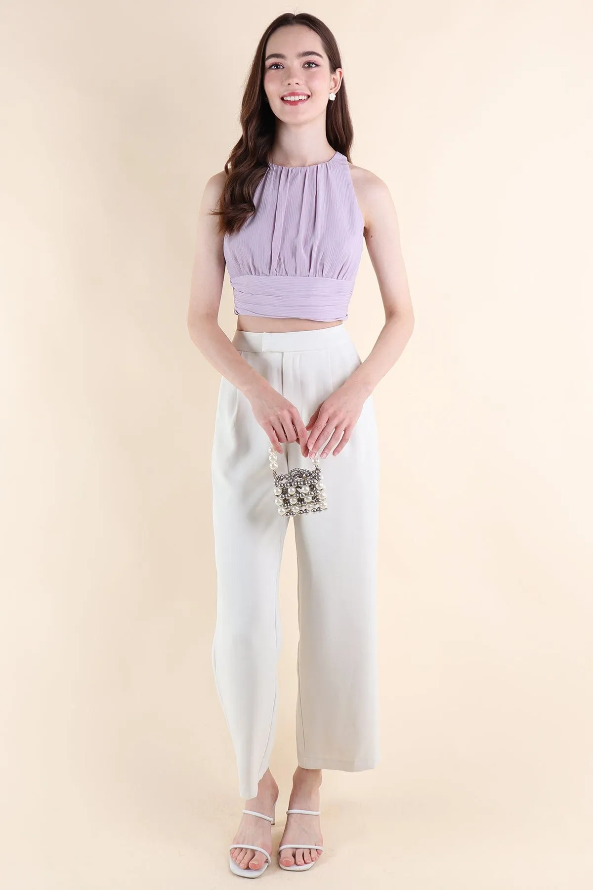 KAI PLEATED TOP IN LILAC