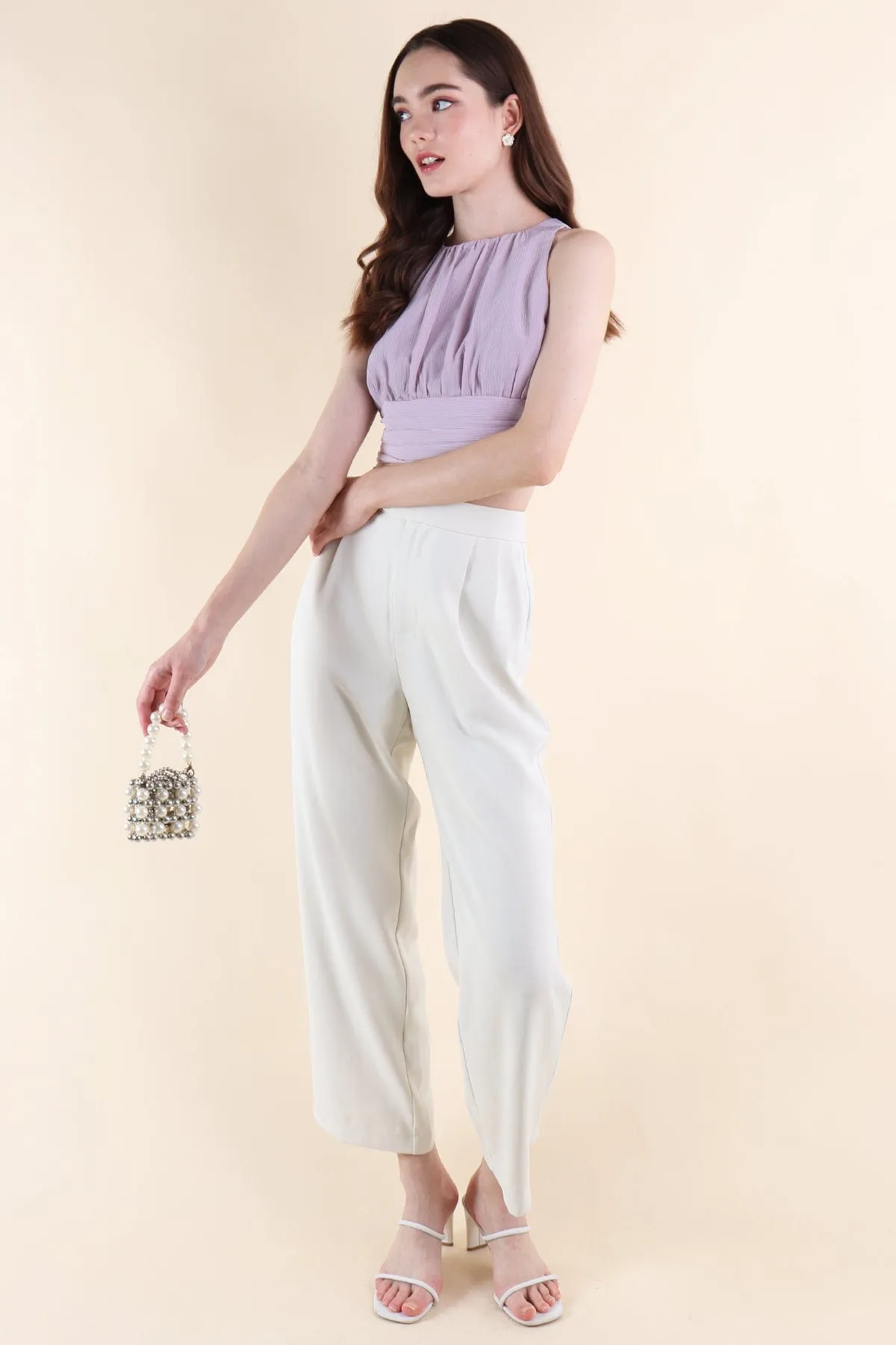 KAI PLEATED TOP IN LILAC