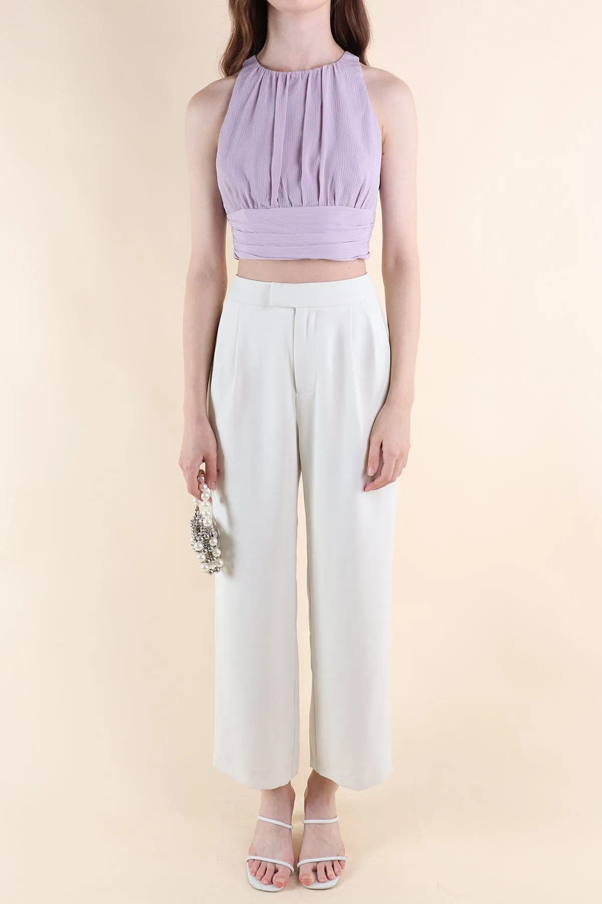 KAI PLEATED TOP IN LILAC