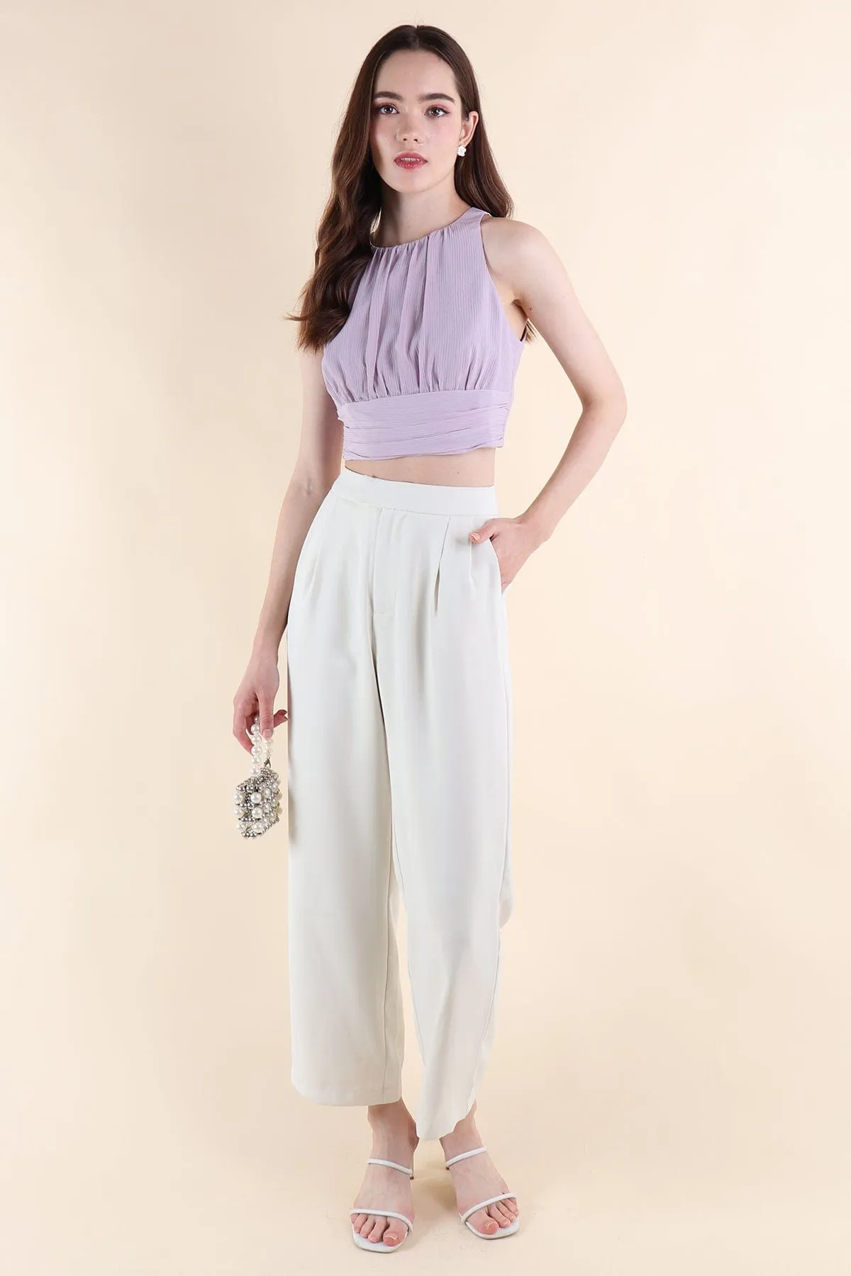 KAI PLEATED TOP IN LILAC