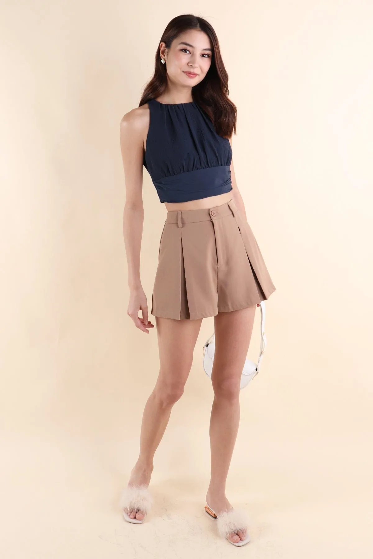 KAI PLEATED TOP IN NAVY