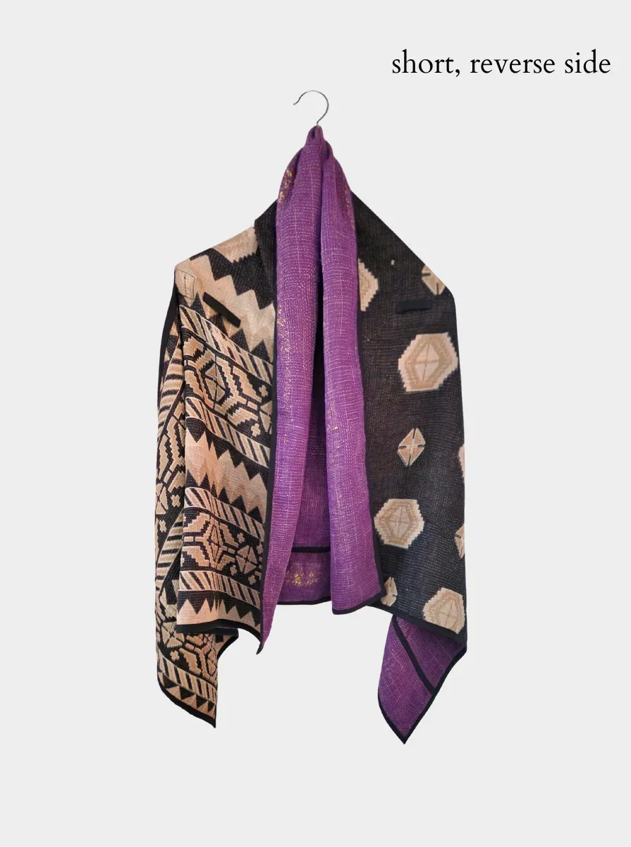 kantha cape - purple sample