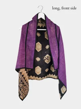 kantha cape - purple sample