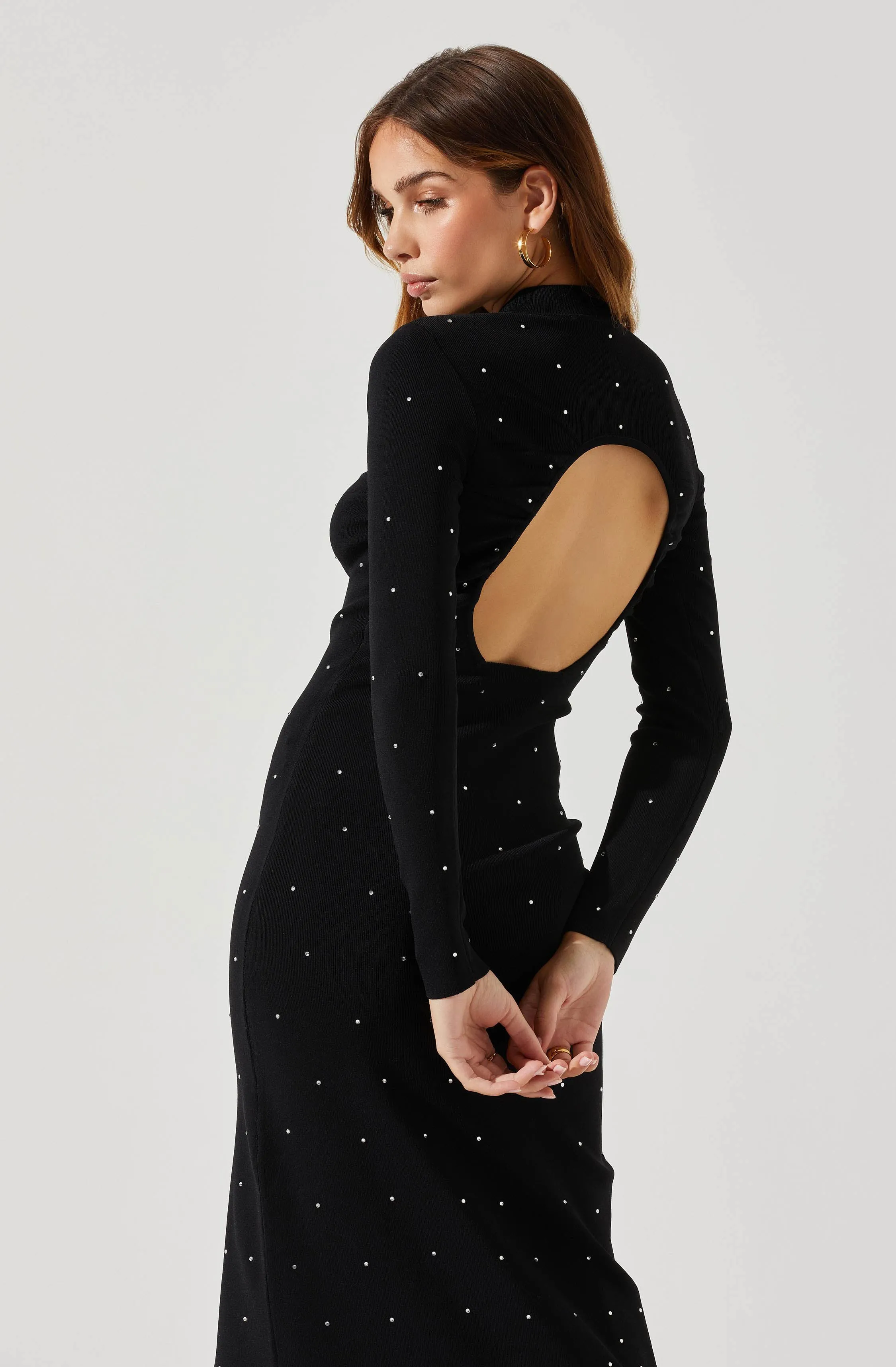 Kariana Embellished Cutout Midi Sweater Dress