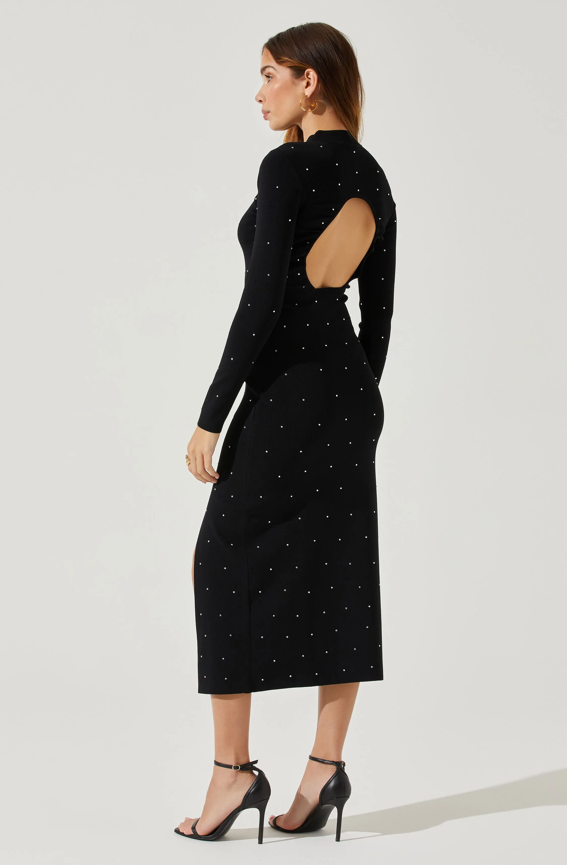 Kariana Embellished Cutout Midi Sweater Dress