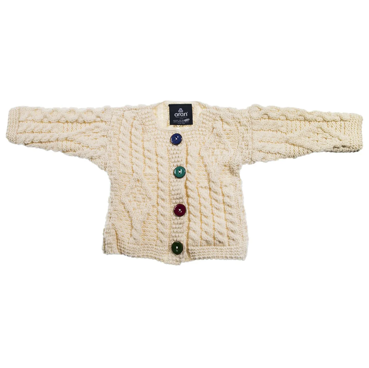 Kids Irish Aran Cardigan with Buttons