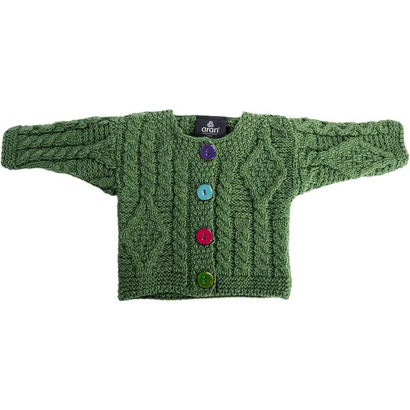 Kids Irish Aran Cardigan with Buttons