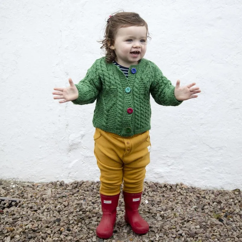 Kids Irish Aran Cardigan with Buttons