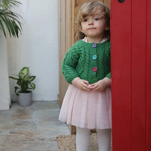 Kids Irish Aran Cardigan with Buttons