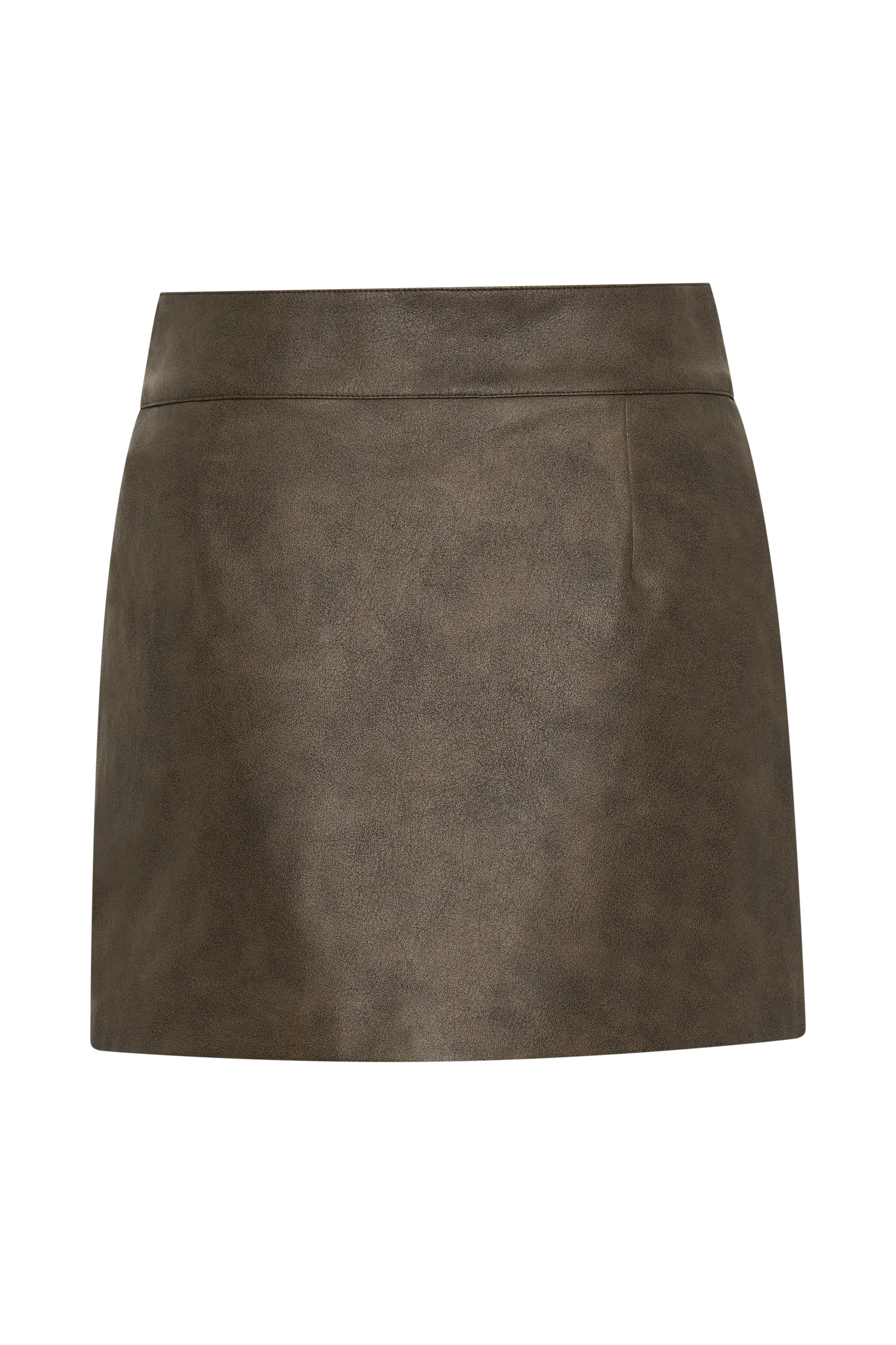 Kristen Faux Leather Mini Skirt - Vintage Chocolate