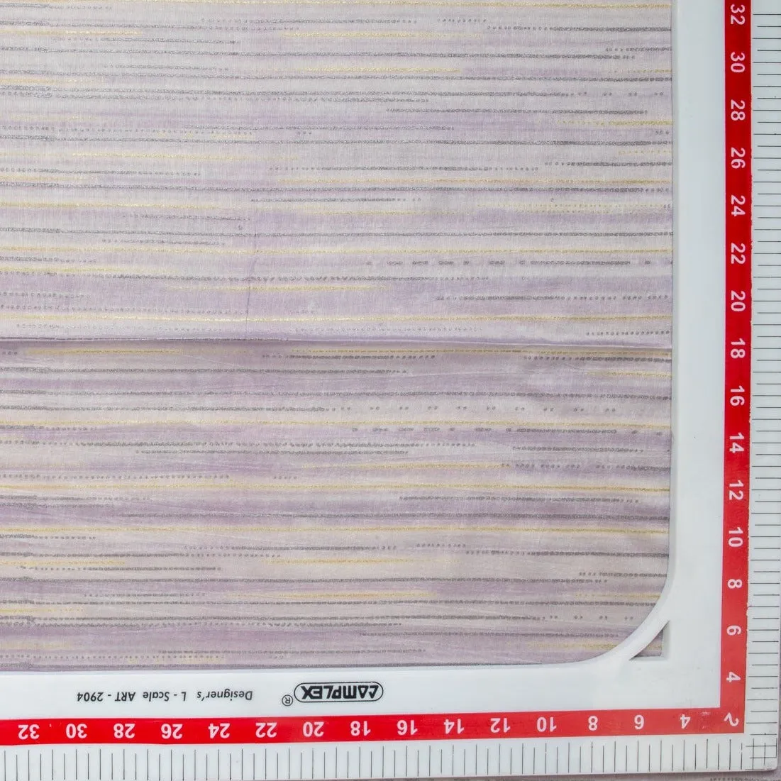 Lilac Stripes Foil Print Crepe Fabric