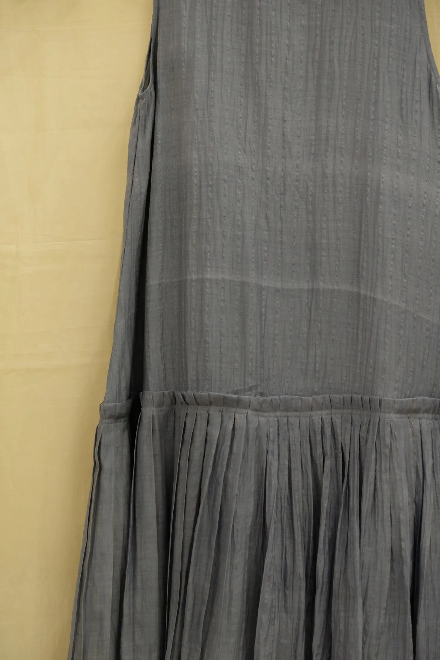 Linnaeus Silk Cotton Pleated Hem Dress