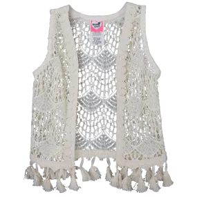 Little Mass Crochet Ivory Lace Vest