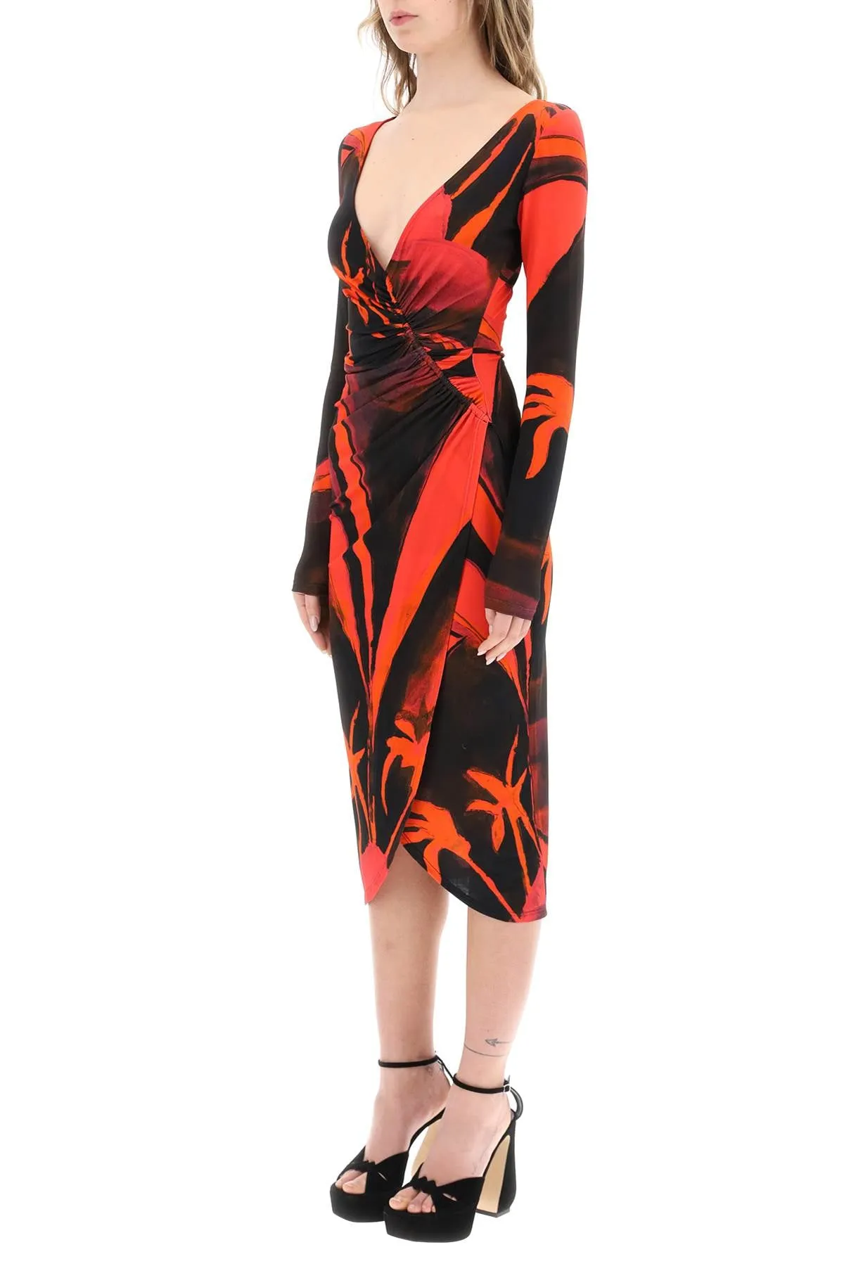 Louisa ballou 'summer solstice' jersey midi dress