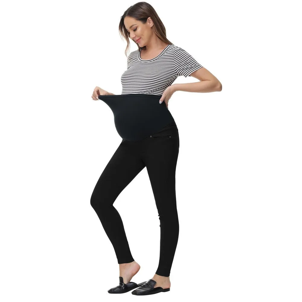 Maacie Women Maternity Multi Pocket Treggings High Waist Stretchy Pants