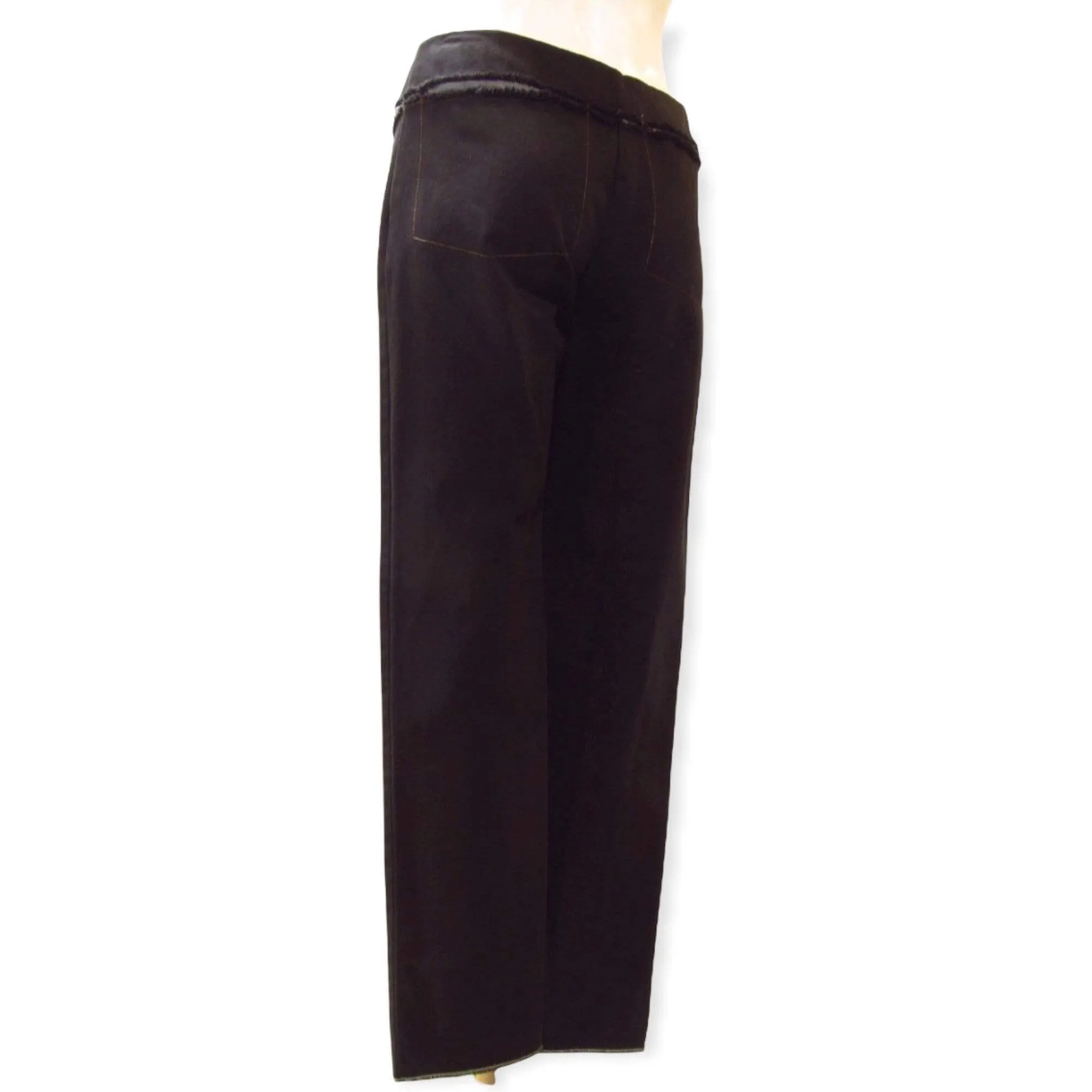 Maison Martin Margiela Narrow Leg Black Denim Cut Out Pant