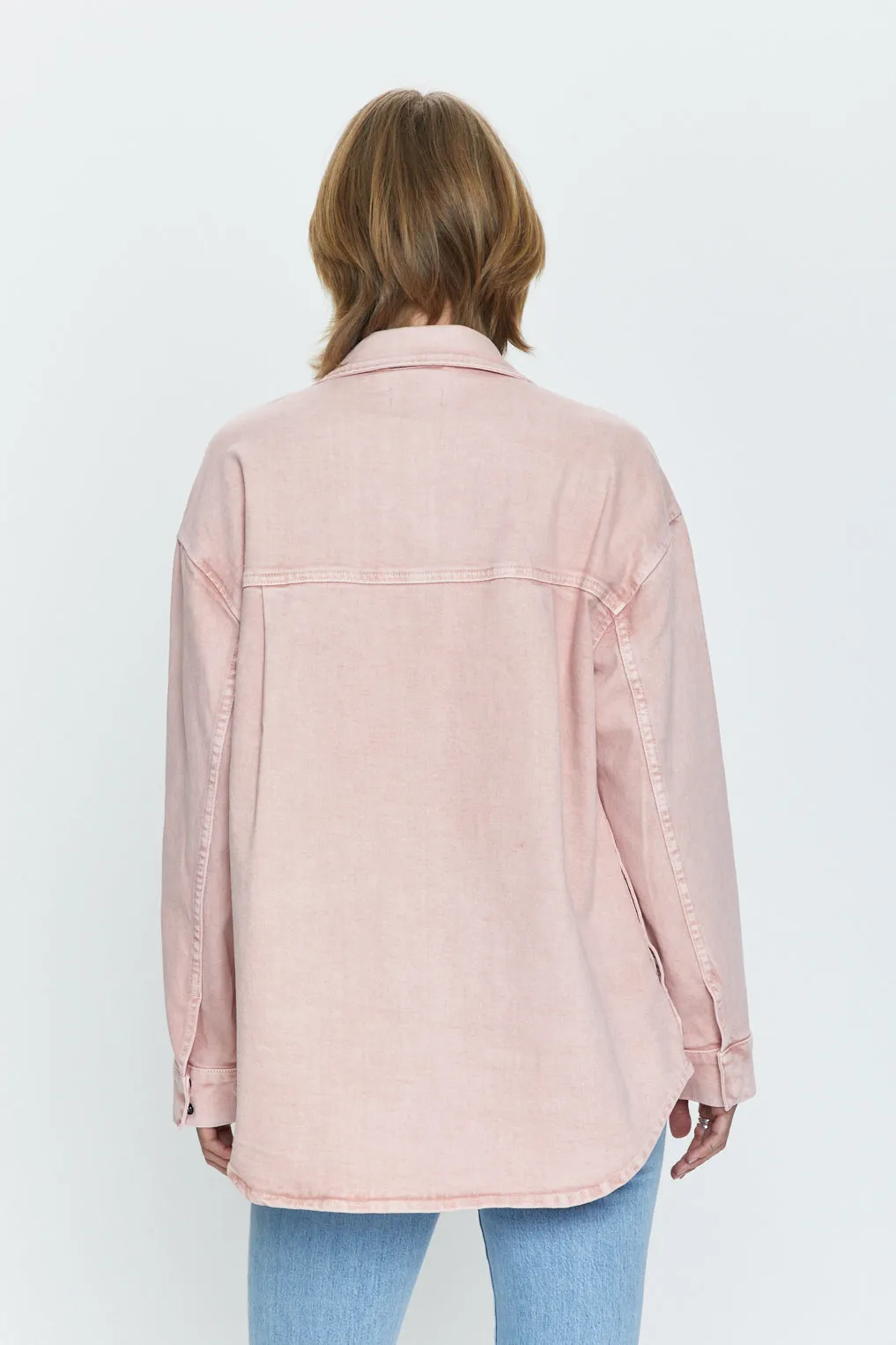 Mandy  Oversized Shacket - Mellow Rose Snow