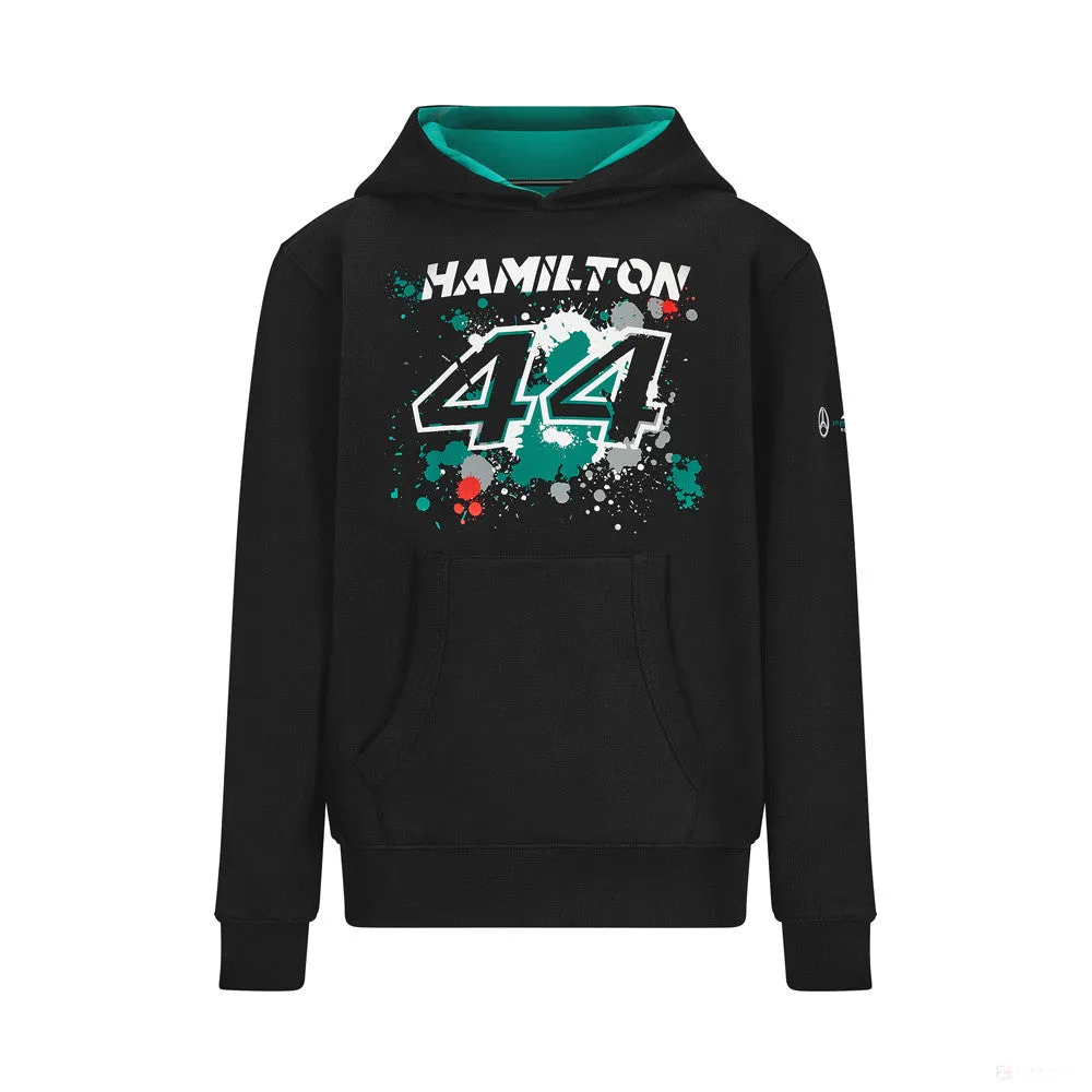 Mercedes Lewis Hamilton Kids Sweatshirt, LEWIS #44, Black, 2022