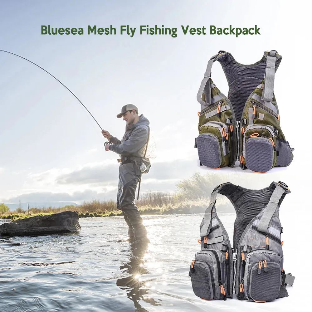 Mesh Fly Fishing Vest Multifunction Breathable Backpack Fishing Vest Fast Drying