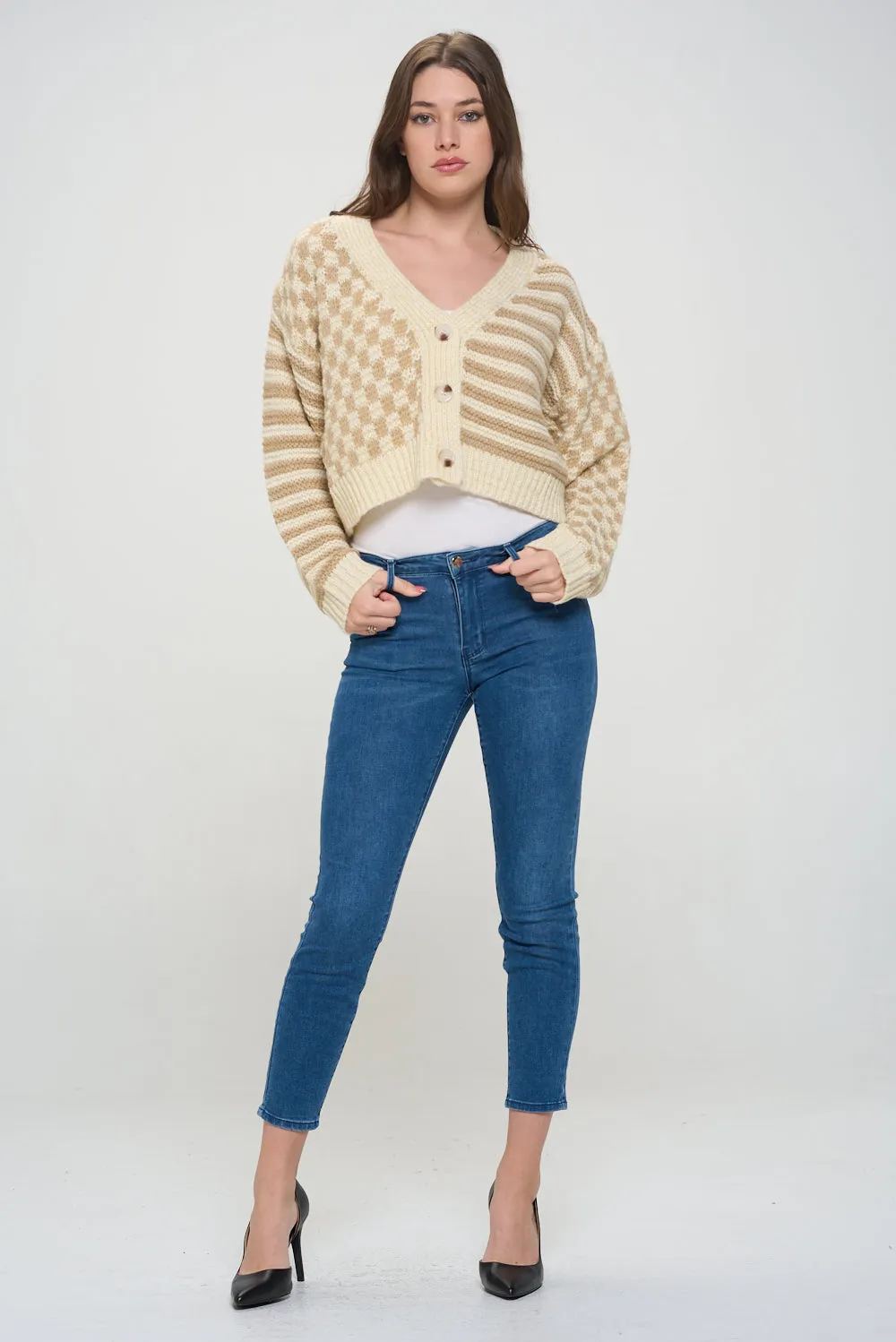 Mosaic Sands Buttoned Cardigan