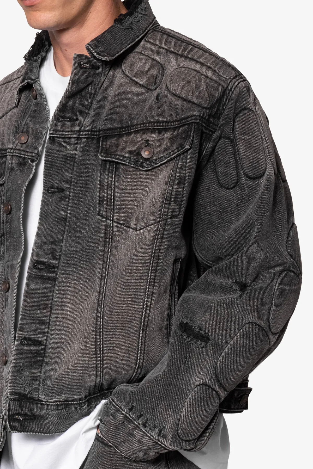 Moto Trucker Jacket - Black