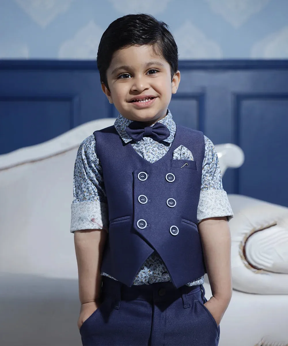 Navy Coloured Waist Coat Set for Boys for Birthday Party