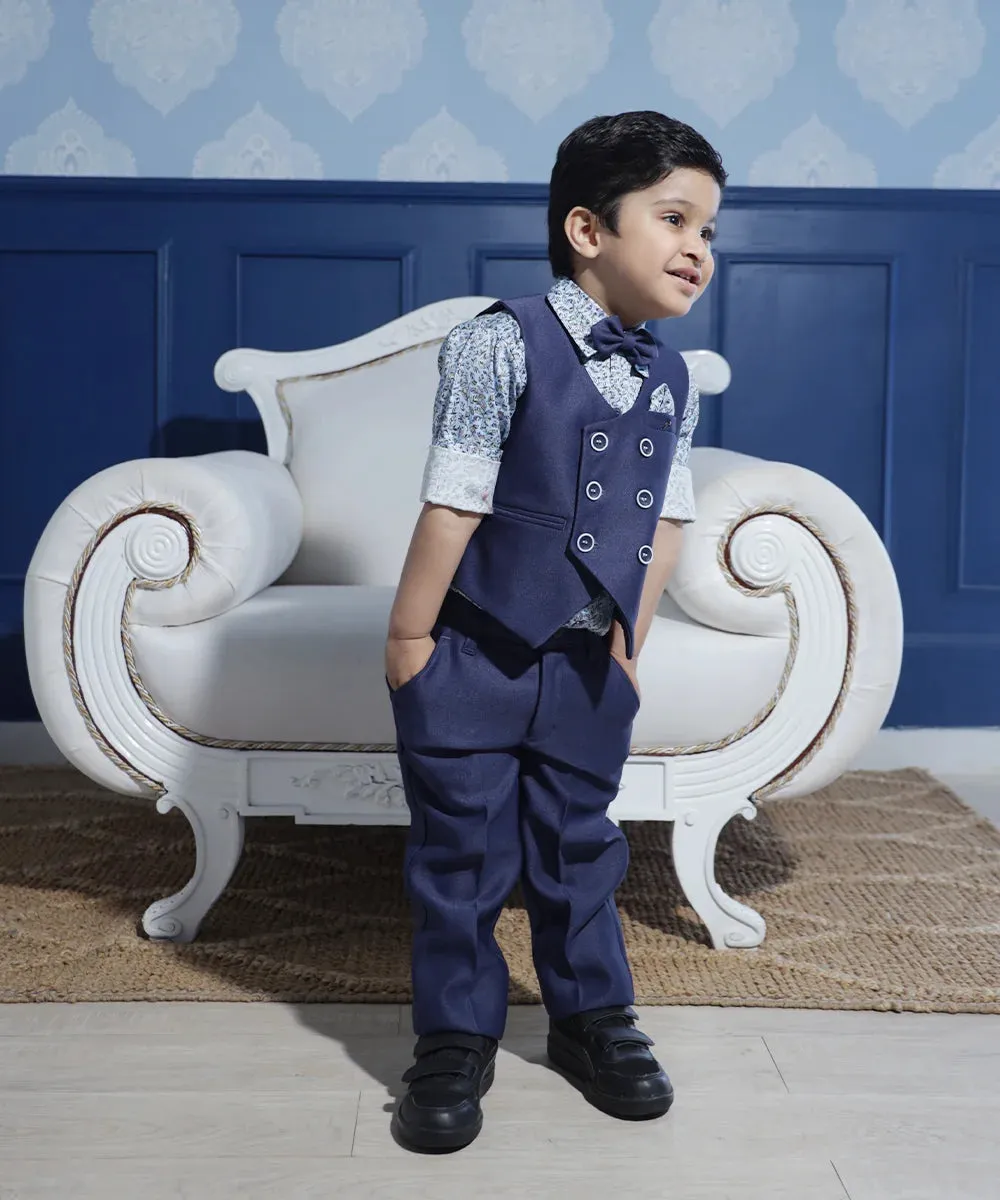 Navy Coloured Waist Coat Set for Boys for Birthday Party