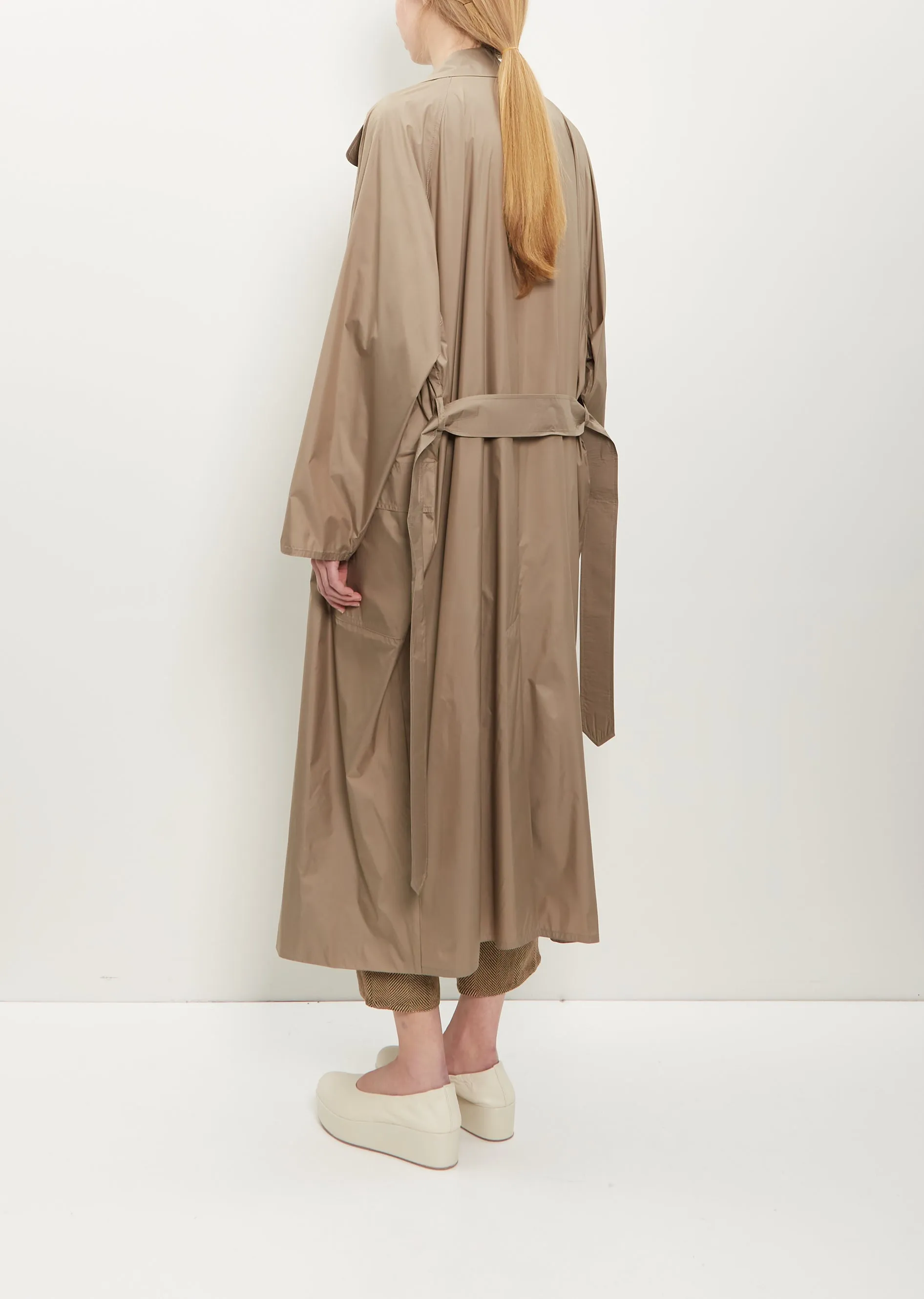 Nylon Oversized Trench Coat — Tortora