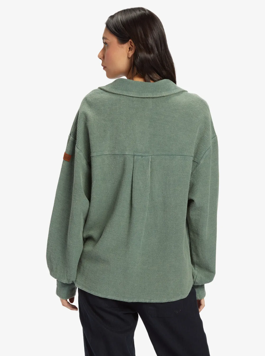 Off Duty Knit Shacket Overshirt - Agave Green