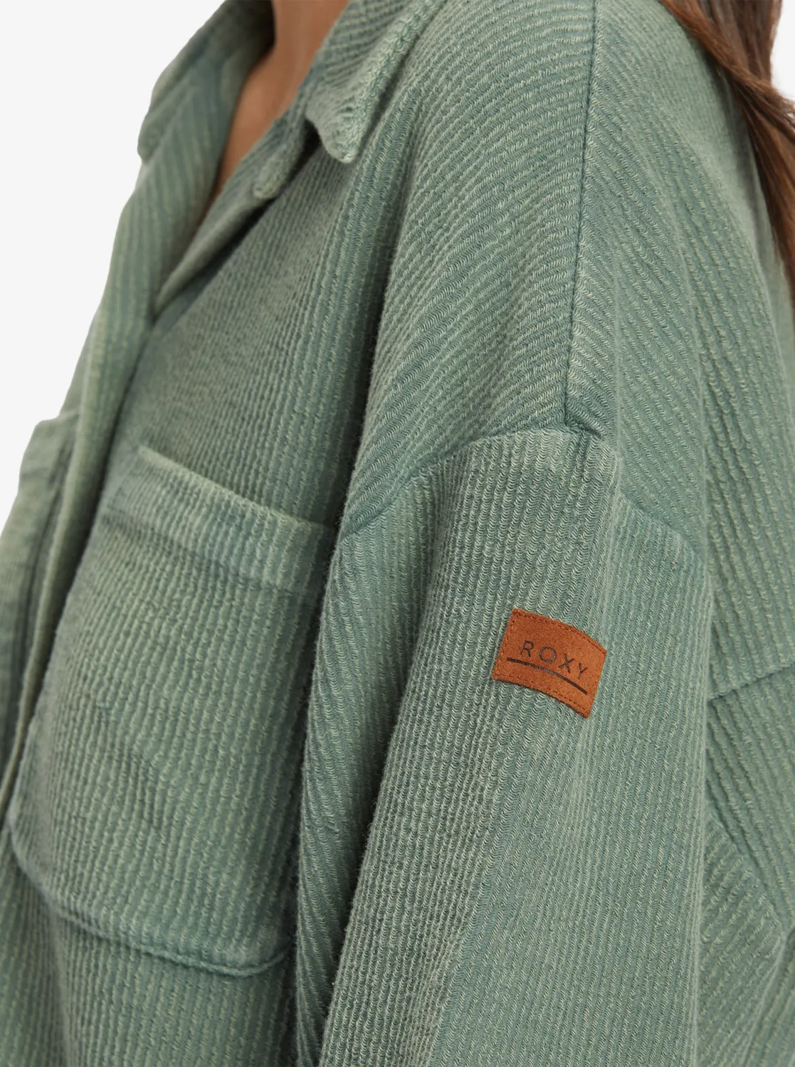 Off Duty Knit Shacket Overshirt - Agave Green