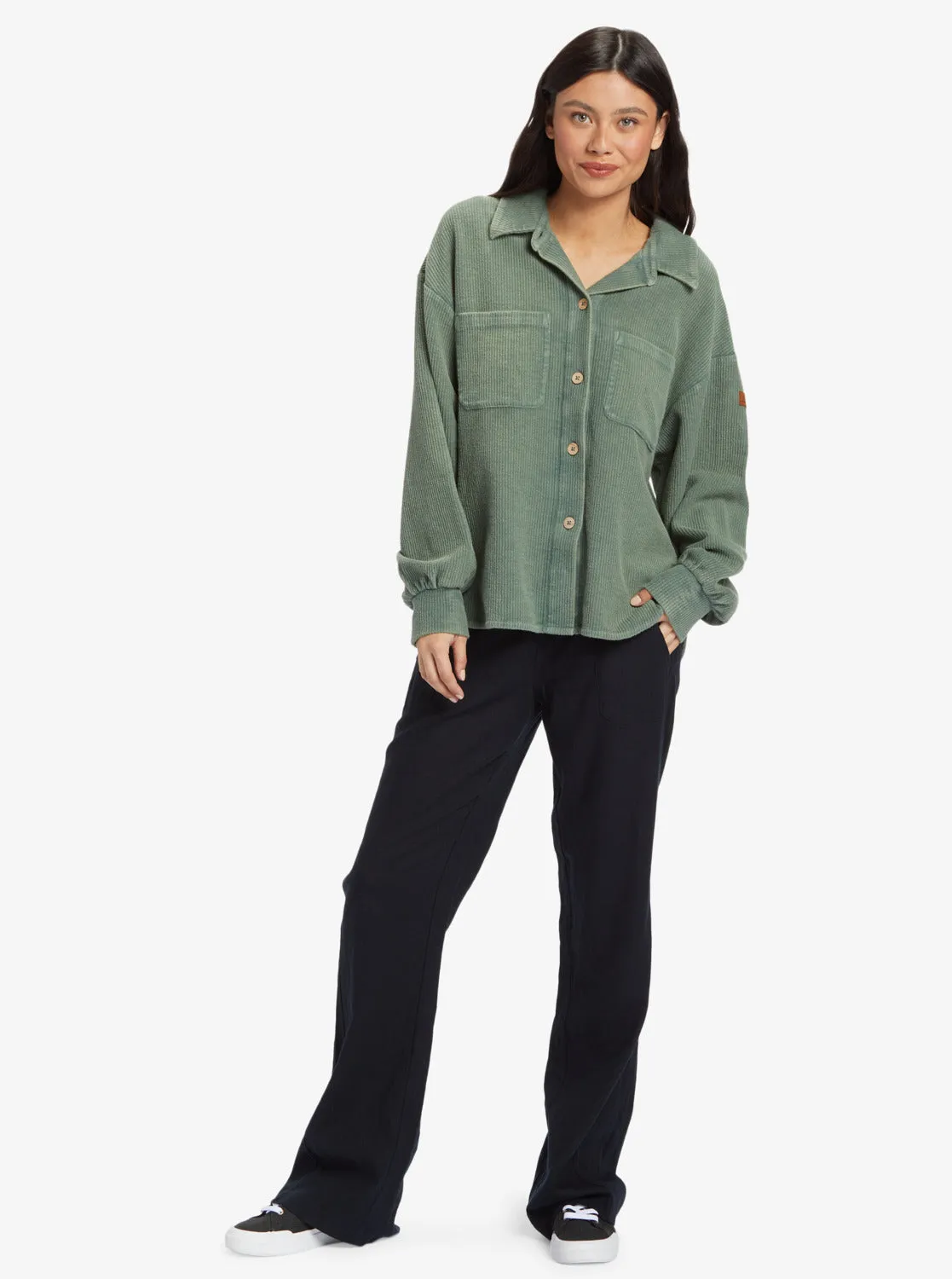 Off Duty Knit Shacket Overshirt - Agave Green