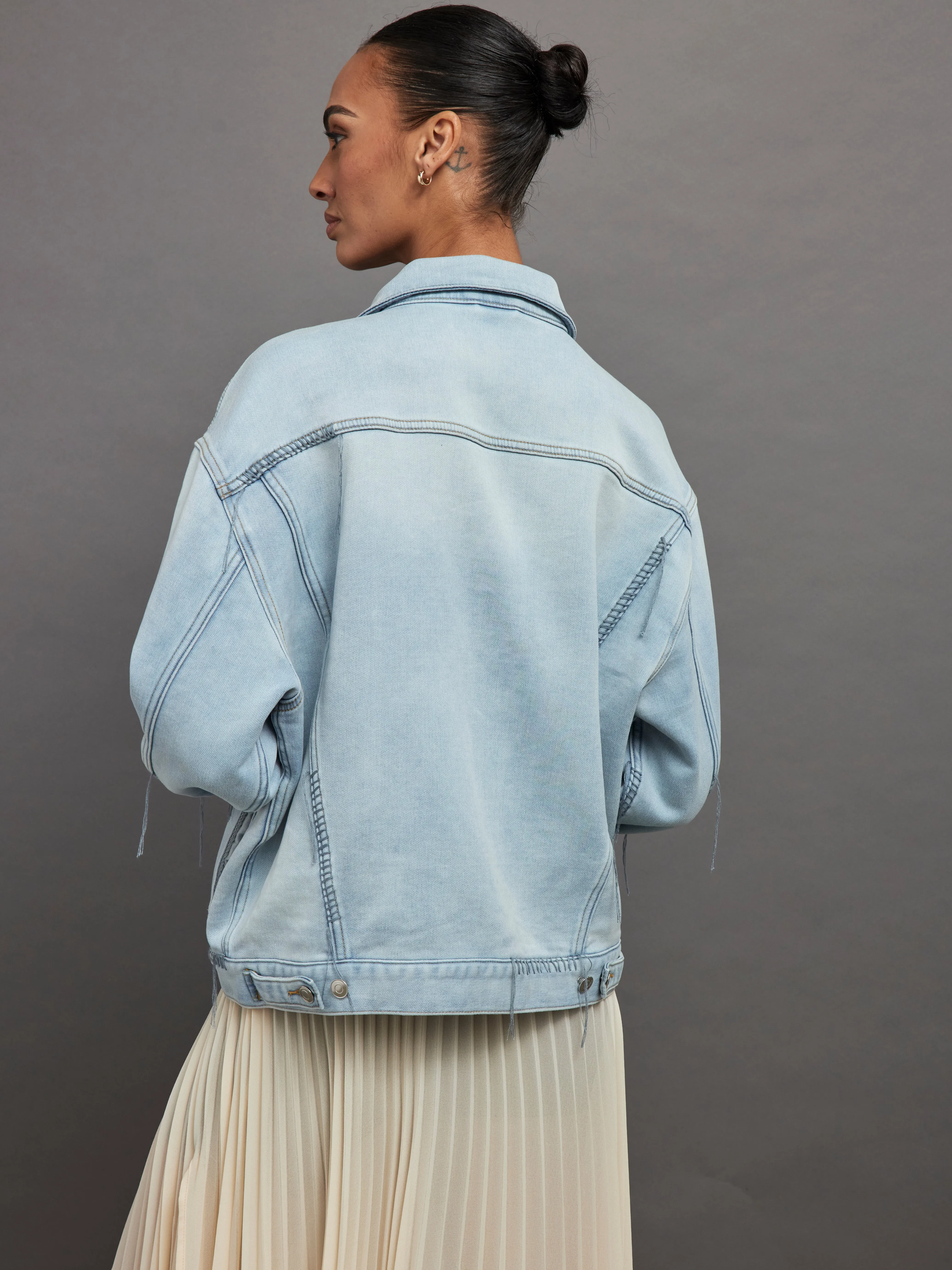 Oversized Denim Jacket - Denim Blue