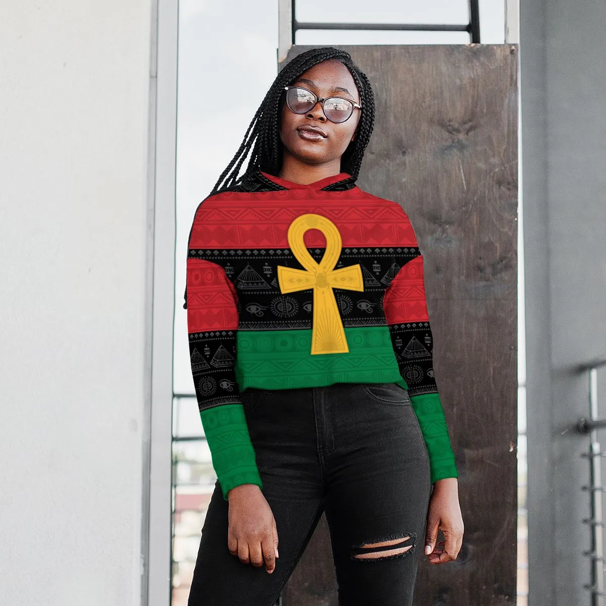 Pan Ankh Cropped Hoodie