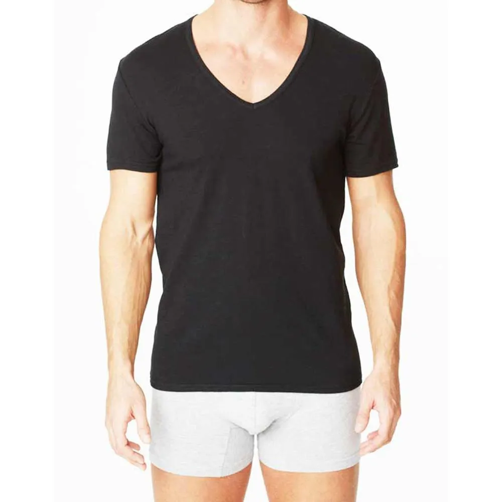 Parker & Max PMFPCS-TDVN1  Classic Cotton Stretch Deep V-Neck T-Shirt