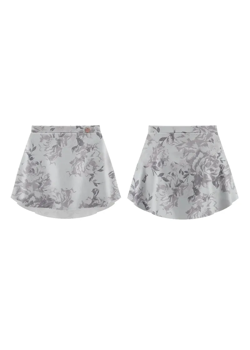 Patterned Pull-On Skirt (Magnolia)